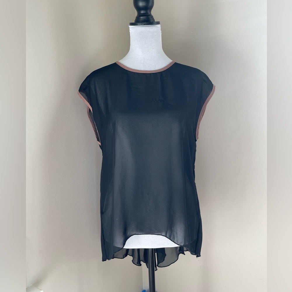 Sheer Black High Low Top